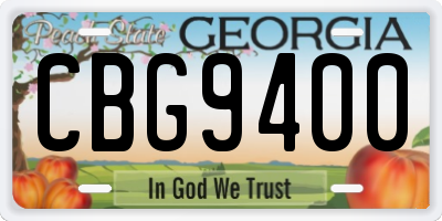 GA license plate CBG9400