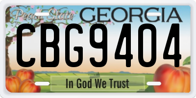 GA license plate CBG9404