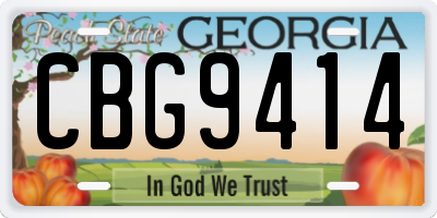 GA license plate CBG9414