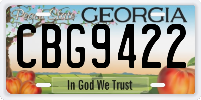 GA license plate CBG9422