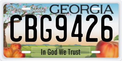 GA license plate CBG9426