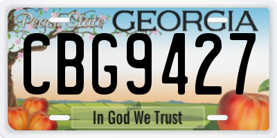 GA license plate CBG9427