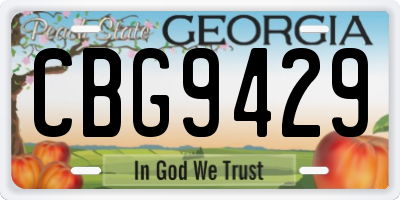 GA license plate CBG9429