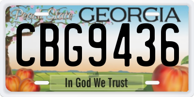 GA license plate CBG9436