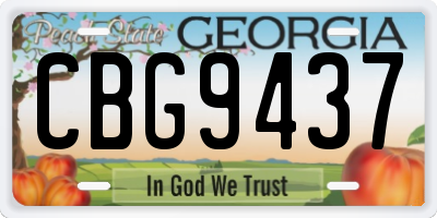 GA license plate CBG9437
