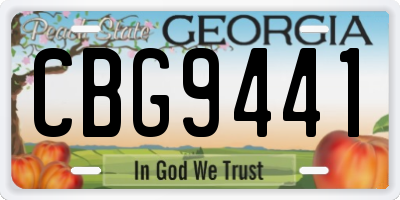 GA license plate CBG9441
