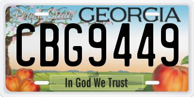 GA license plate CBG9449