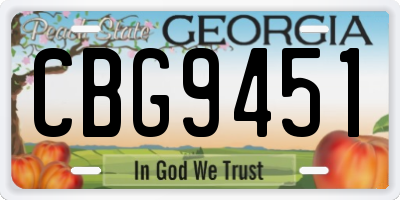 GA license plate CBG9451