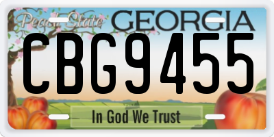 GA license plate CBG9455