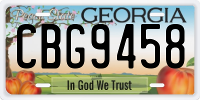 GA license plate CBG9458