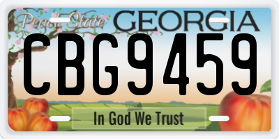 GA license plate CBG9459
