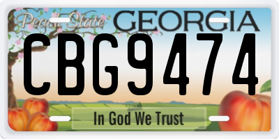 GA license plate CBG9474
