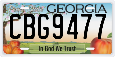 GA license plate CBG9477