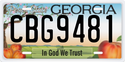 GA license plate CBG9481