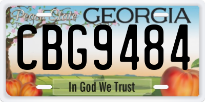 GA license plate CBG9484
