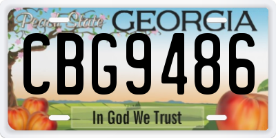 GA license plate CBG9486