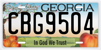 GA license plate CBG9504
