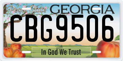 GA license plate CBG9506