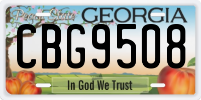 GA license plate CBG9508