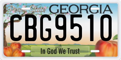 GA license plate CBG9510