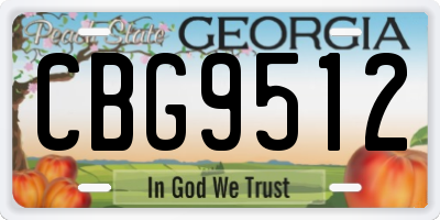 GA license plate CBG9512