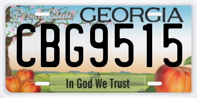 GA license plate CBG9515