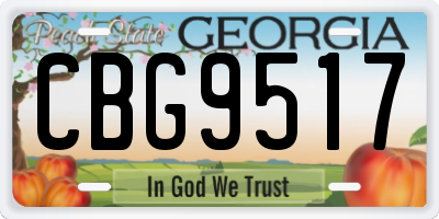 GA license plate CBG9517
