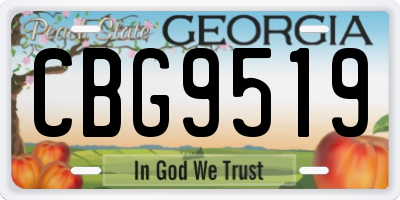 GA license plate CBG9519