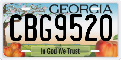 GA license plate CBG9520