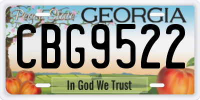 GA license plate CBG9522
