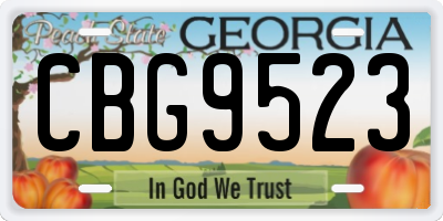 GA license plate CBG9523