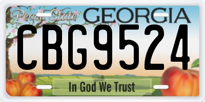 GA license plate CBG9524