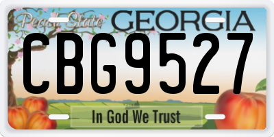 GA license plate CBG9527