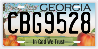 GA license plate CBG9528