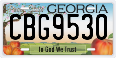 GA license plate CBG9530