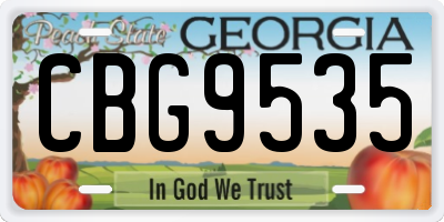 GA license plate CBG9535