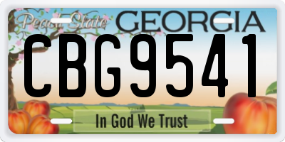 GA license plate CBG9541