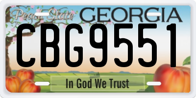 GA license plate CBG9551