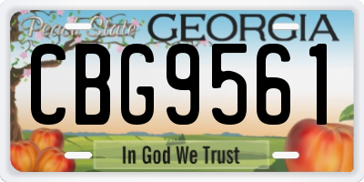 GA license plate CBG9561