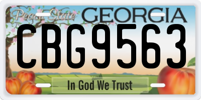 GA license plate CBG9563