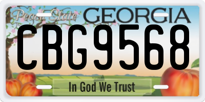 GA license plate CBG9568