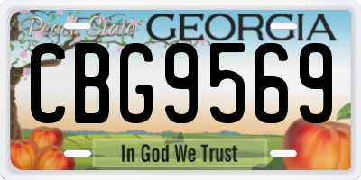 GA license plate CBG9569