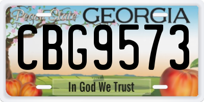 GA license plate CBG9573