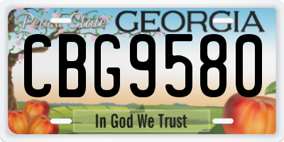 GA license plate CBG9580