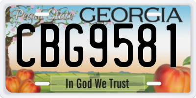 GA license plate CBG9581