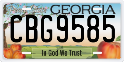 GA license plate CBG9585