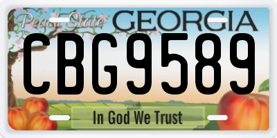GA license plate CBG9589