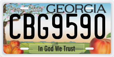 GA license plate CBG9590