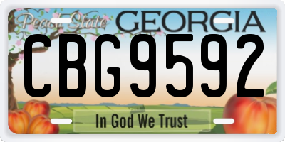 GA license plate CBG9592