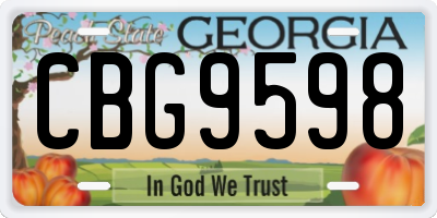 GA license plate CBG9598